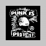 Punk is Protest pánske tričko (nie mikina!!) s dlhými rukávmi vo farbe " metro " čiernobiely maskáč